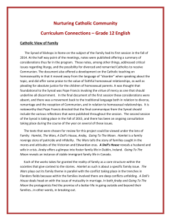 Curriculum Connections - Catholic View of the Family