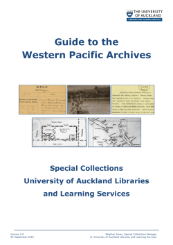 Guide to the Western Pacific Archives