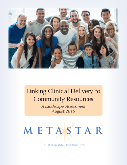 Linking Clinical Delivery to Community Resources