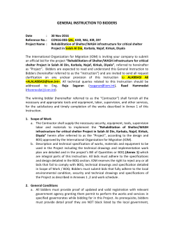 General Instruction to Bidders - International Organization for Migration