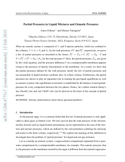Partial Pressures in Liquid Mixtures and Osmotic Pressures