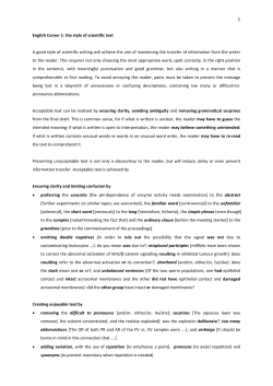 English Corner 1: the style of scientific text A good style of scientific