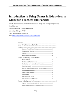 Introduction to Using Games in Education