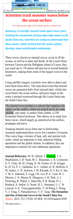 Scientists track monster waves below the ocean surface