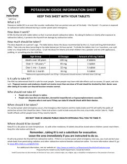 Potassium Iodide (KI) Fact Sheet (English)