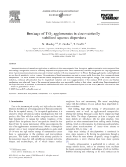 Breakage of TiO2 agglomerates in electrostatically