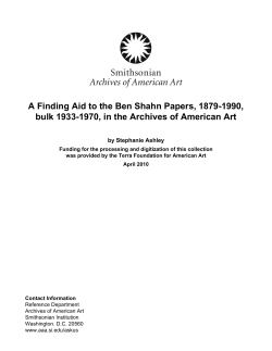 A Finding Aid to the Ben Shahn Papers, 1879-1990, bulk 1933