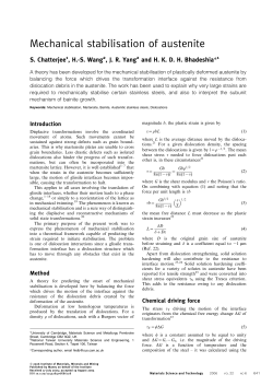 Mechanical stabilisation of austenite
