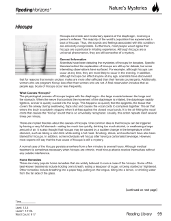 Hiccups - Reading Horizons