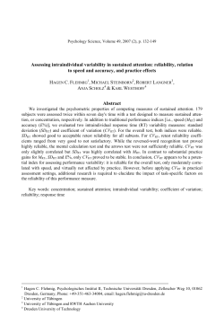 Assessing intraindividual variability in sustained attention: reliability