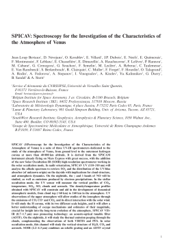 SPICAV: Spectroscopy for the Investigation of the Characteristics of