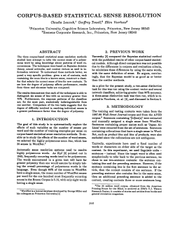 corpus-based statistical sense resolution