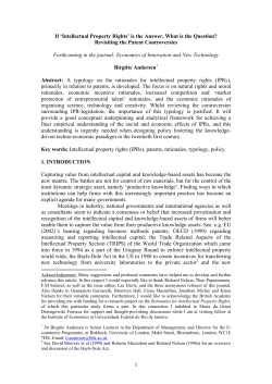 If `Intellectual Property Rights` is the Answer