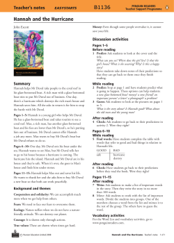 Hannah and the Hurricane