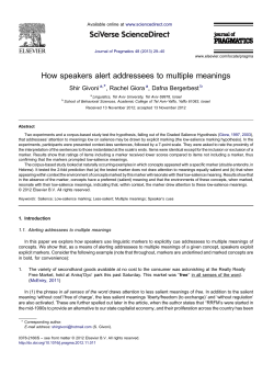 How speakers alert addressees to multiple meanings