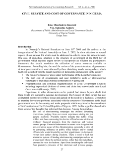 Civil Service and Cost of Governance in Nigeria