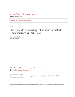 Host-parasite relationships of an avian trematode, Plagiorchis noblei
