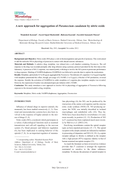 A new approach for aggregation of Paramecium caudatum by nitric