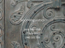 Sociolinguistics