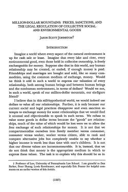 Prices, Sanctions, and the Legal Regulation of Collective Social and