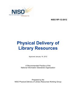 NISO RP-12-2012, Physical Delivery of Library Resources