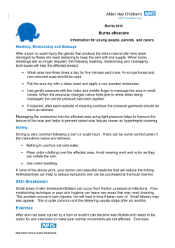Skin Breakdown Exercise Burns aftercare