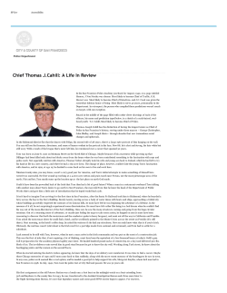 Chief Thomas J.Cahill: A Life In Review