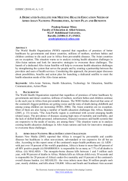 A DEDICATED SATELLITE FOR MEETING HEALTH EDUCATION