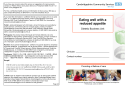 Eating Well with a Reduced Appetite