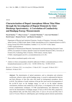 Characterization of Doped Amorphous Silicon Thin Films through