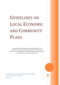 guidelines on local economic and community plans
