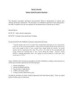 Summer Pay Procedures