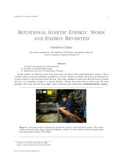 Rotational Kinetic Energy: Work and Energy