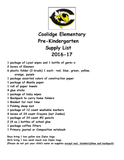 Elem School Supply list