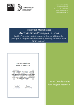 MAST Booklet Pr4: Using Created Symbols to Develop Addition