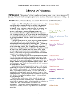 Modes of Writing - South Brunswick School District