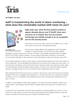 AoIP is transforming the world of alarm monitoring &ndash; what does this