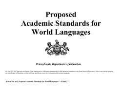 PA World Language Standards - State College Area School District