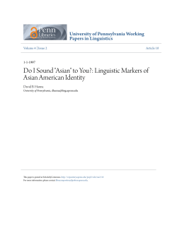 Do I Sound "Asian" to You?: Linguistic Markers