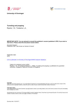 University of Groningen Tunneling and propping Riyanto, YE