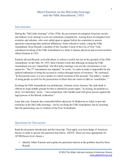 Albert Einstein on the McCarthy hearings and the Fifth Amendment