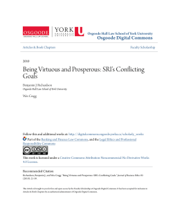 Being Virtuous and Prosperous - Osgoode Digital Commons