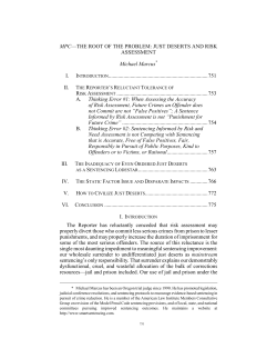 MPC&mdash;THE ROOT OF THE PROBLEM: JUST DESERTS AND RISK