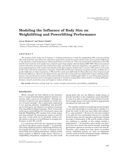 Modeling the Influence of Body Size on Weightlifting and