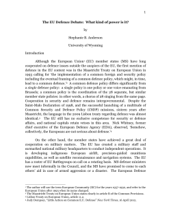 1 The EU Defence Debate: What kind of power is it?