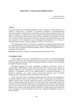 Bandwidth: A corpus-based detailed analysis