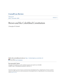 Brown and the Colorblind Constitution
