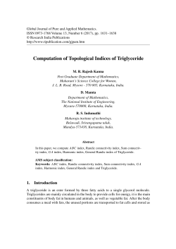 Computation of Topological Indices of Triglyceride