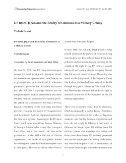 US Bases, Japan and the Reality of Okinawa as a Military Colony