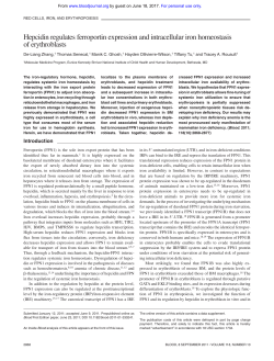Hepcidin regulates ferroportin expression and